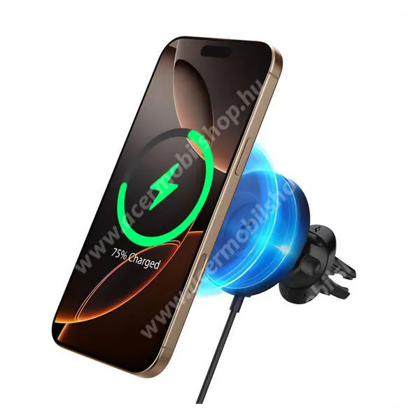 ACER Liquid S1 Spigen OneTap Pro4 autós telefontartó, Magsafe, Mágneses, Szellőzőre rögzíthető, 15W Qi2 vezeték nélküli gyorstöltés, ACP08542, Fekete