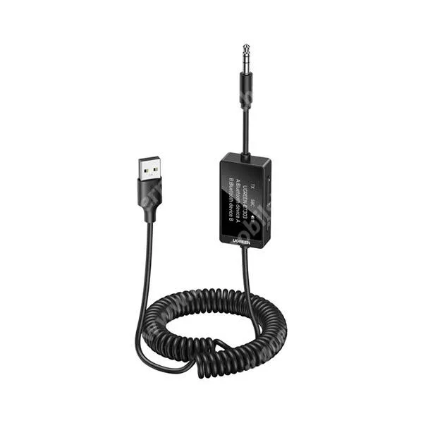 ACER Liquid S1 Ugreen audió adapter, Bluetooth v5.4, USB-A, 3,5mm jack, TX/RX funkció, Spirál kábel, Fekete