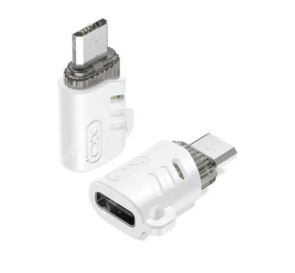 ACER Liquid Z3 XO átalakító adapter, USB-C / microUSB, Adatátvitel és töltés támogatás, Kulcstartóra tehető, NB256B, Fehér