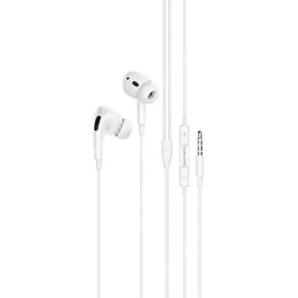 ACER Liquid Z3 Hoco Borofone fülhallgató, Sztereo, Headset, 3,5mm jack, Hangerőszabályzó és felvevő gomb, Mikrofon, BM30 Pro, Fehér