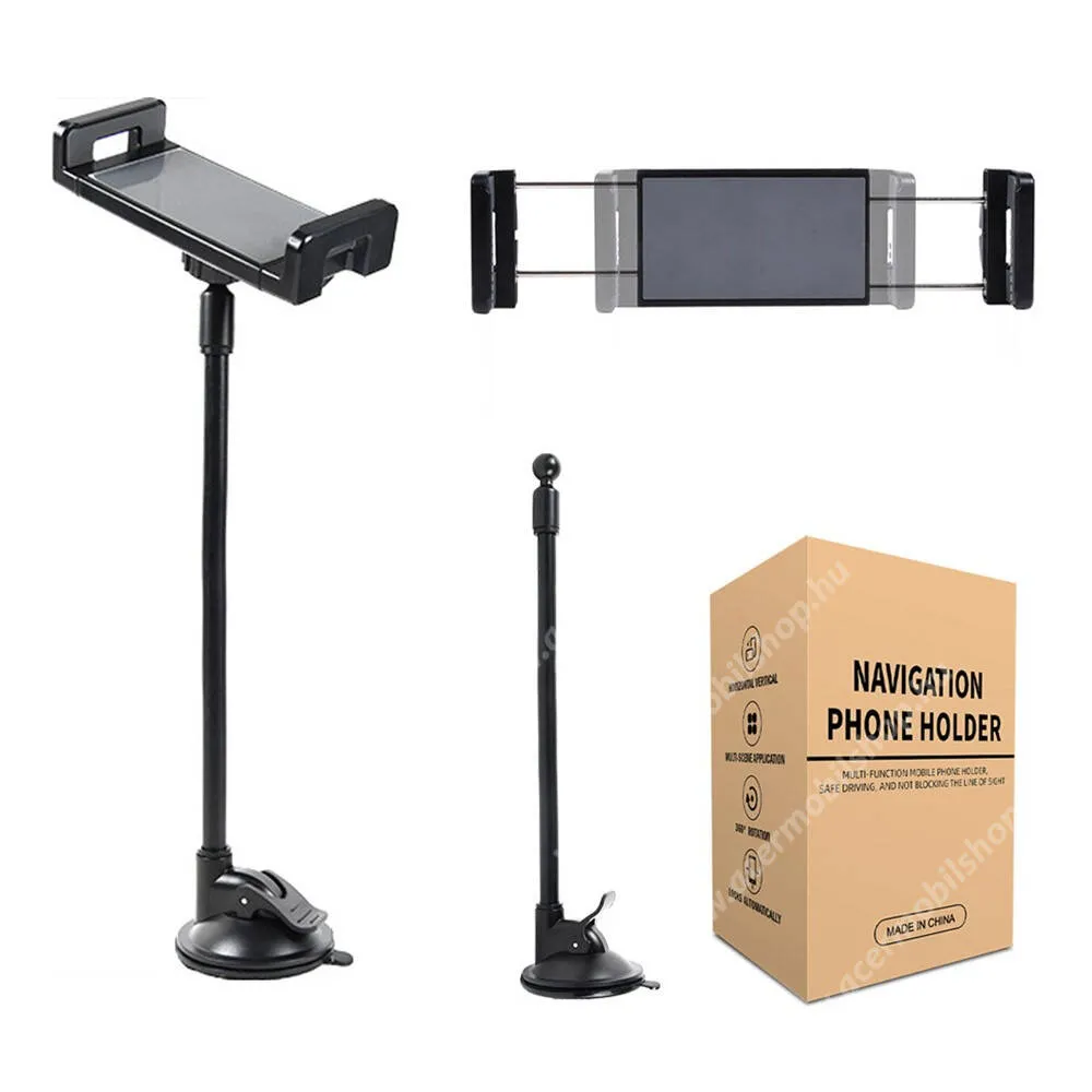 ACER Iconia Tab A3 Autós tablet, telefon tartó, Tapadókorongos, hosszú 30cm-es flexibilis karral, 360°-ban forgatható, 120-240mm-ig állítható bölcsővel, Fekete