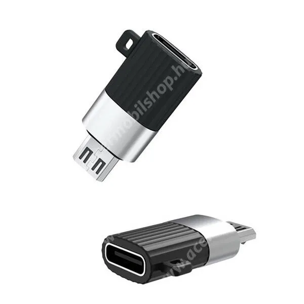 ACER Liquid Z3 XO átalakító adapter, OTG, USB-C / microUSB, Adatátvitel és töltés támogatás, Kulcstartóra tehető, NB149-C, Fekete