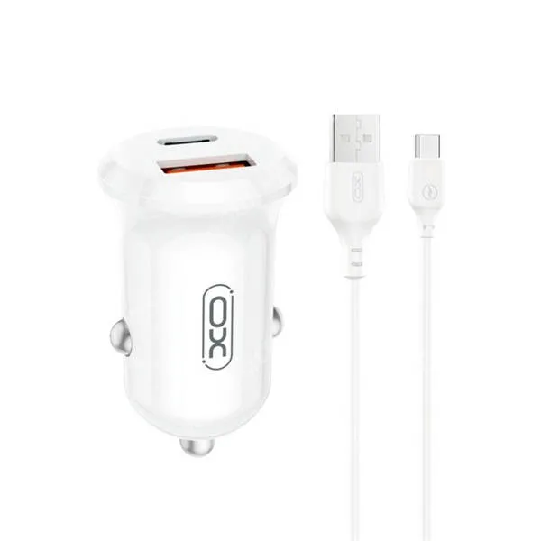 ACER Liquid S1 XO autós telefontöltő, 1 x USB-A, 1 x USB-C aljzat, 30W, PD 3.0, QC 3.0, AFC, FCP, SCP, PPS gyorstöltés, Type-C kábel, CC69, Fehér