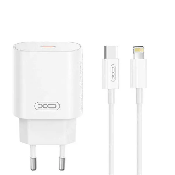 ACER Liquid Z3 XO hálózati gyorstöltő, 1 x USB-C aljzat, 25W, PD 3.0, QC3.0 gyorstöltés, Lightning kábel, CE25, Fehér