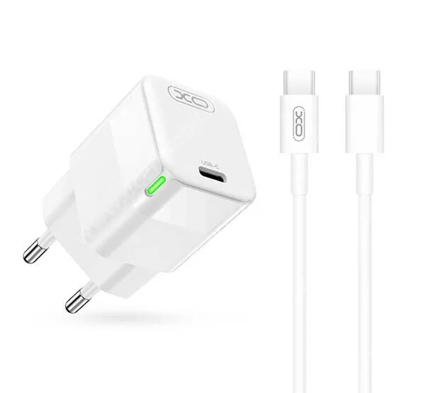ACER Liquid S1 XO hálózati gyorstöltő, 1 x USB-C aljzat, 30W, GaN, PD 3.0, QC3.0 gyorstöltés, LED, Type-C Kábel, CE06, Fehér