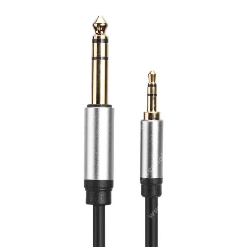 ACER Liquid S1 3,5mm jack apa / 6,35mm jack apa TRS átalakító audió kábel keverőhöz és erősítőhöz, 1m, Fekete
