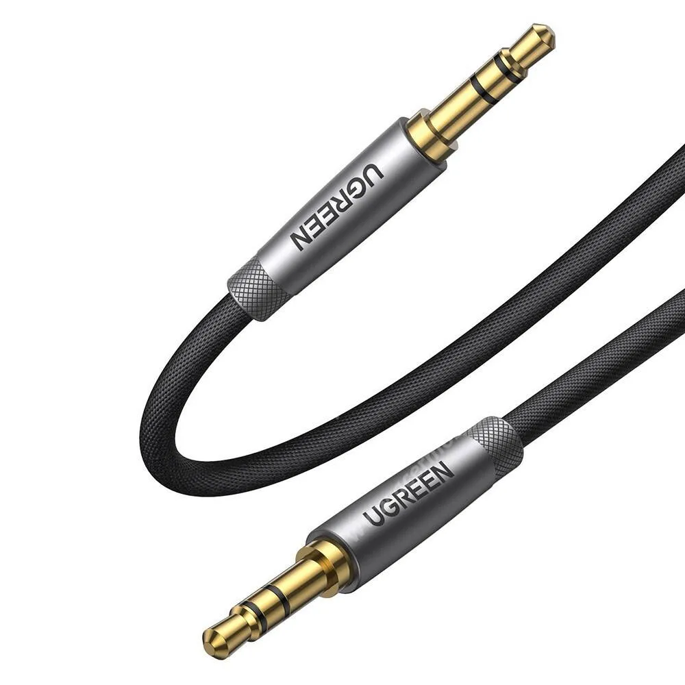 ACER Liquid S1 UGREEN 3,5mm jack apa / apa audió, AUX kábel, HiFi, 1,5m, 3 pólusú, Szövettel bevont, Fekete