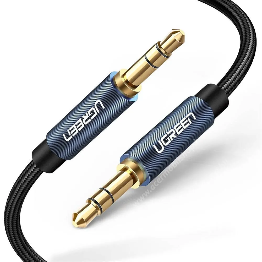 ACER Liquid S1 UGREEN 3,5mm jack apa / apa audió, AUX kábel, 1m, 3 pólusú, Szövettel bevont, Fekete