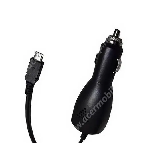  Szivargyújtó töltő / autós töltő - micro USB, 5V / 2100 mAh, 10W - FEKETE