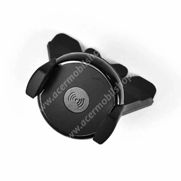 ACER Liquid S1 Autós telefontartó, CD vagy DVD lejátszóba helyezhető, 360°-ban forgatható, 45-95mm-ig nyíló bölcső, microUSB, 5V/1A, 10W QI vezeték nélküli töltő, Fekete