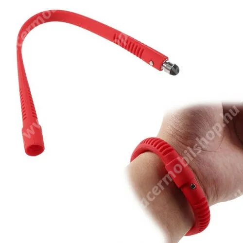 ACER Liquid Z3 Érintőképernyő ceruza - szilikon, csuklóra rögzíthető, kapacitív kijelzőhöz, 21 cm - PIROS