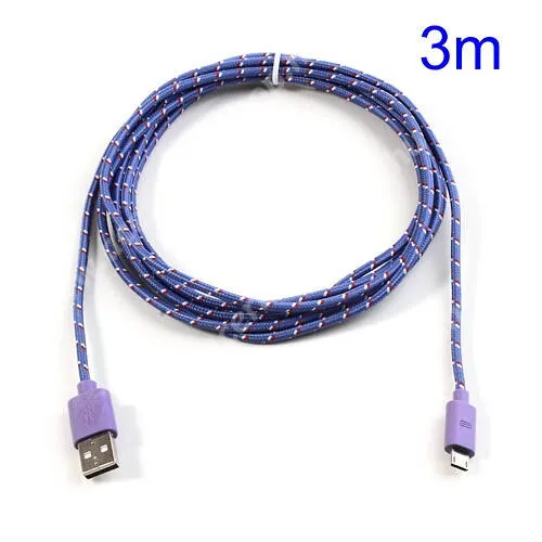 ACER Liquid Gallant E350 Adatátviteli kábel / USB töltő - microUSB 2.0, 3m hosszú, 2A, 10W - LILA