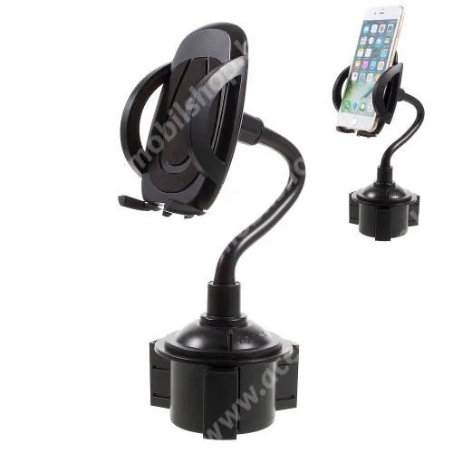 ACER Liquid S1 UNIVERZÁLIS autós / gépkocsi tartó - pohártartóba rögzíthető, 55-100mm-ig állítható bölcső - FEKETE