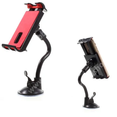 Acer Iconia P10 (P10-11-K8YD) UNIVERZÁLIS gépkocsi / autós tartó - FEKETE - tapadó korongos / szélvédőre helyezhető, 360°-ban forgatható, 115 - 200 mm-ig állítható bölcsővel, flexibilis karral, tablet és mobil készülékhez